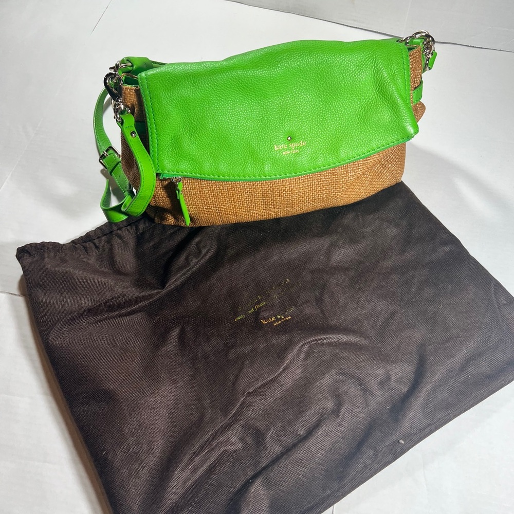 KATE SPADE Little Minka Cobble Hill Straw Handbag